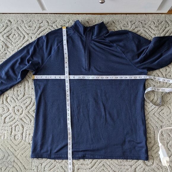 LANDS' END Quarter zip fleece Navy blue pull shirt XL @W - Picture 9 of 9